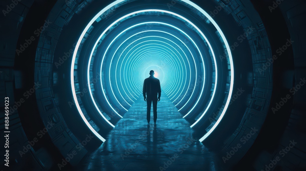 Fototapeta premium An ultramodern, supernatural scene, with copy space, showcases targeting precision, where campaigns reach the ideal audience with pinpoint accuracy