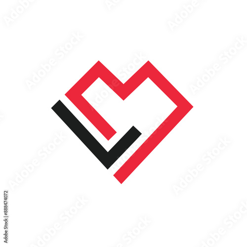 LM or V letter icon vector concept design template
