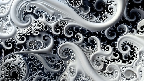Abstract patterns with fractal geometry and recursive design