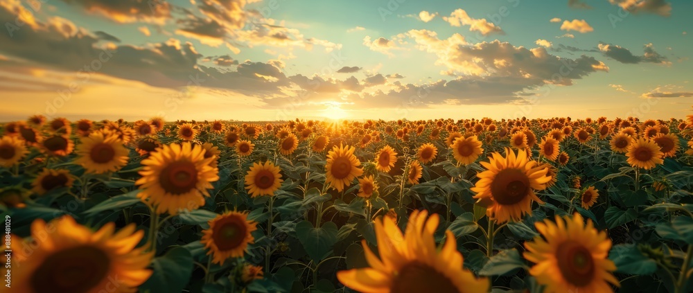 Fototapeta premium Sunflowers at Sunset