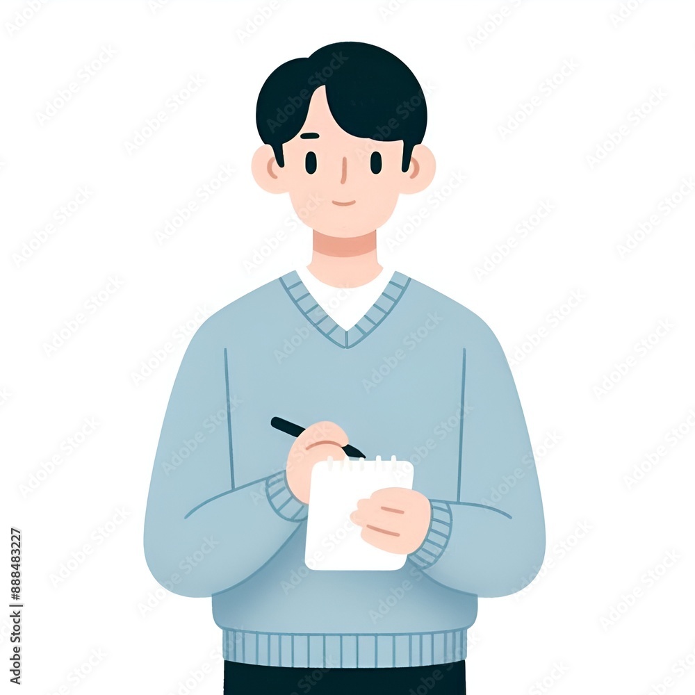 an office worker taking notes. Generative ai an office worker taking notes. Generative ai