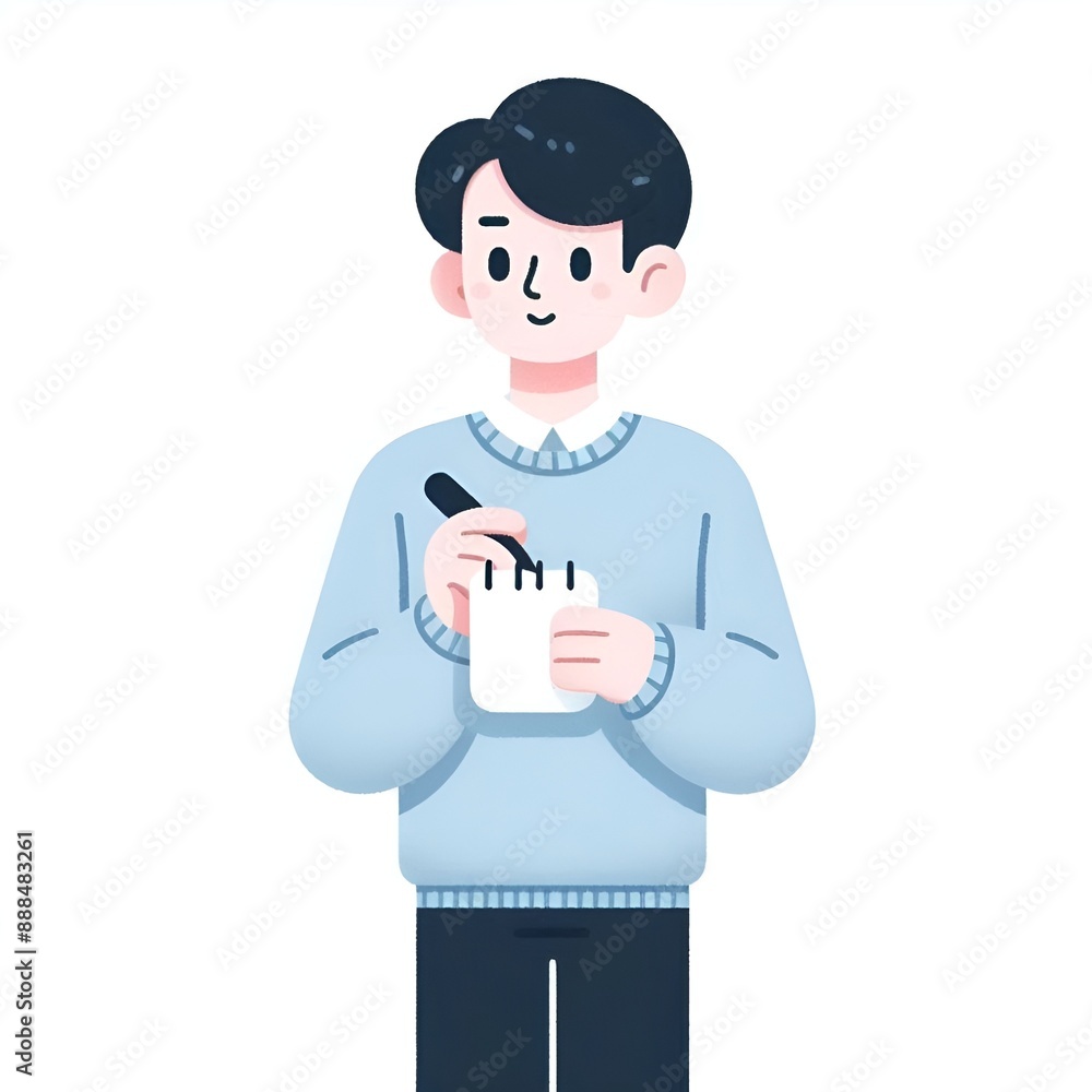 an office worker taking notes. Generative ai an office worker taking notes. Generative ai