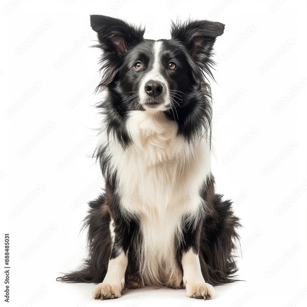 Close up pet portrait isolated dog and cat, white background, pating front portrait, AI generative Close up pet portrait isolated dog and cat, white background, pating front portrait, AI generative