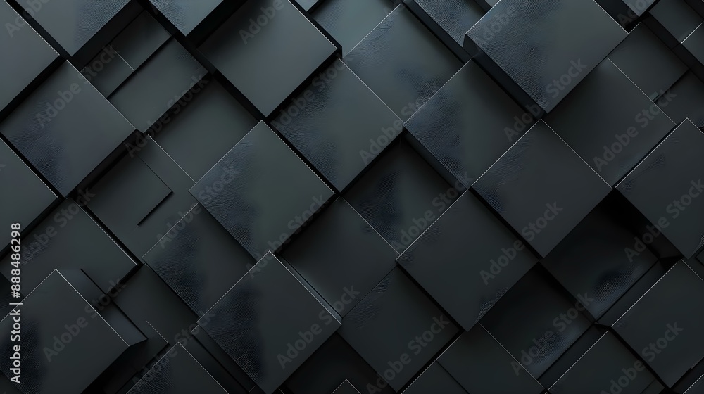 Minimalist black 3D geometric panels background Minimalist black 3D geometric panels background