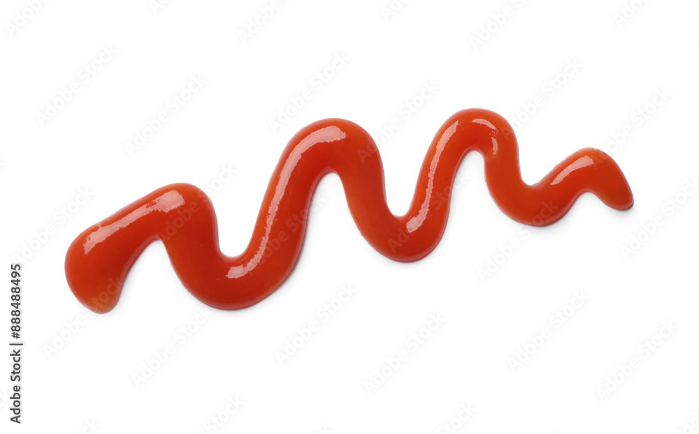 Tasty ketchup isolated on white, top view. Tomato sauce Tasty ketchup isolated on white, top view. Tomato sauce