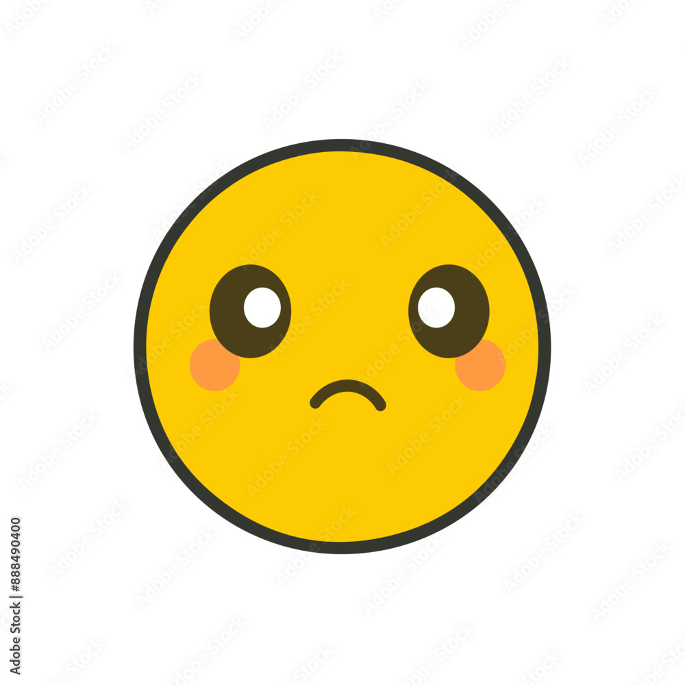 Emoji sad emoticon isolated on white background. Emoji sad emoticon isolated on white background.