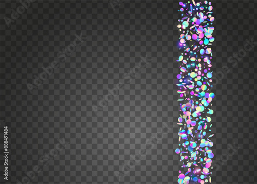 Unicorn Confetti. Disco Concept. Falling Poster. Festive Paper. Party Effect. Digital Ribbon. Pink Light Background. 3d Colourful Illustration. Blue Unicorn Confetti