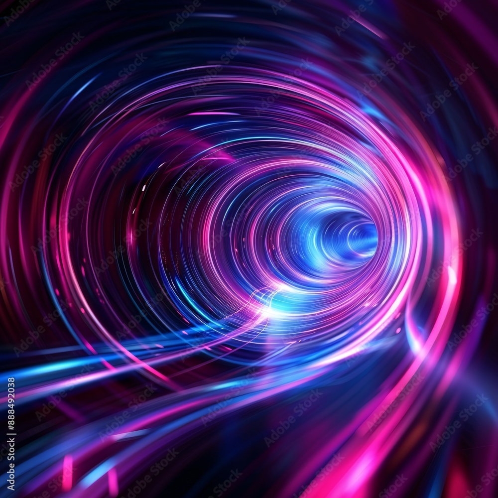 Vibrant Neon Lights Forming a Futuristic Tunnel with Dynamic Energy Effect Vibrant Neon Lights Forming a Futuristic Tunnel with Dynamic Energy Effect