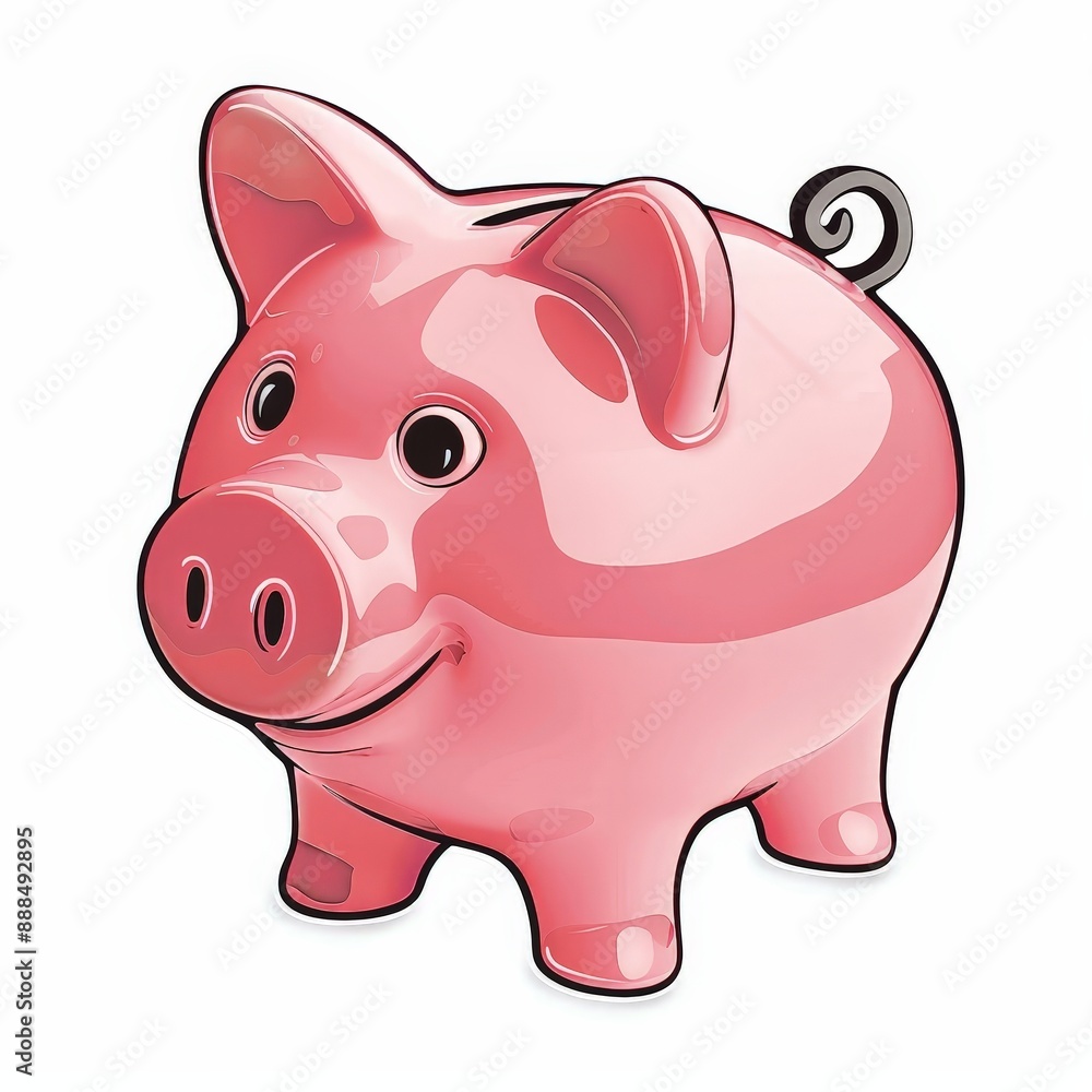High-Resolution Piggy Bank Sticker for Digital Projects High-Resolution Piggy Bank Sticker for Digital Projects