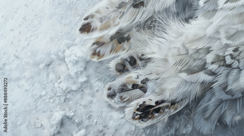 Detail feathers, paws and icy surroundings generative ai Detail feathers, paws and icy surroundings generative ai