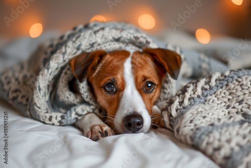 Cute Beagle Dog Cozy Blanket Winter Night Homewarming Pet Comfort photo