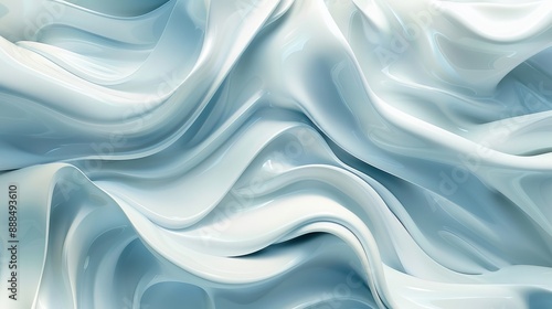 Wallpaper Mural White abstract liquid wavy background rendered in 3D for illustration purposes Torontodigital.ca