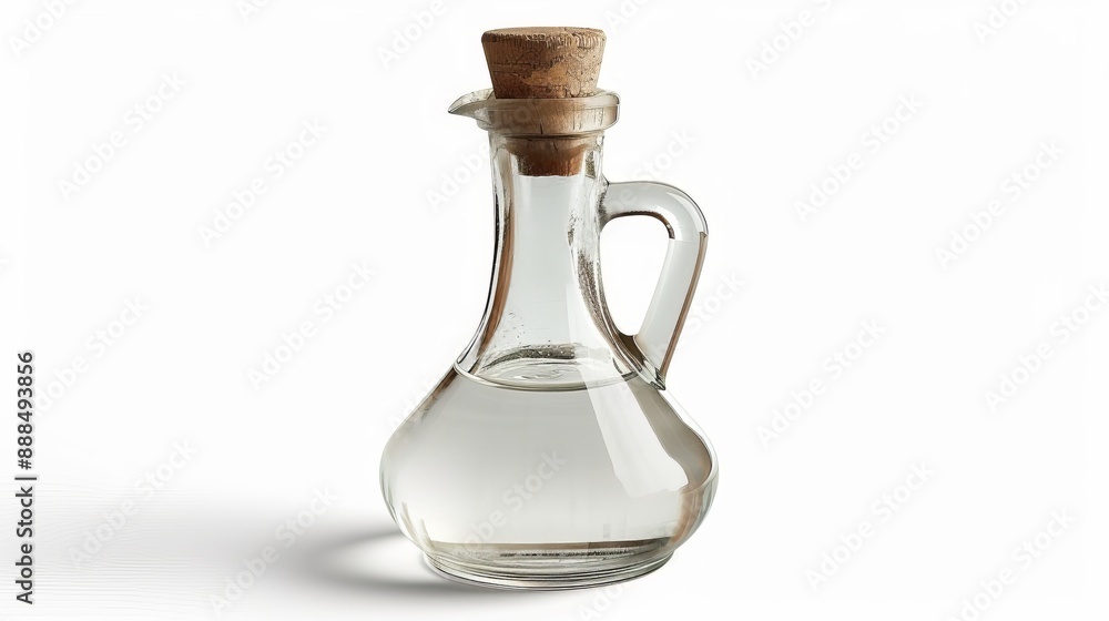 White vinegar stored in a glass bottle isolated on white with a clipping path White vinegar stored in a glass bottle isolated on white with a clipping path
