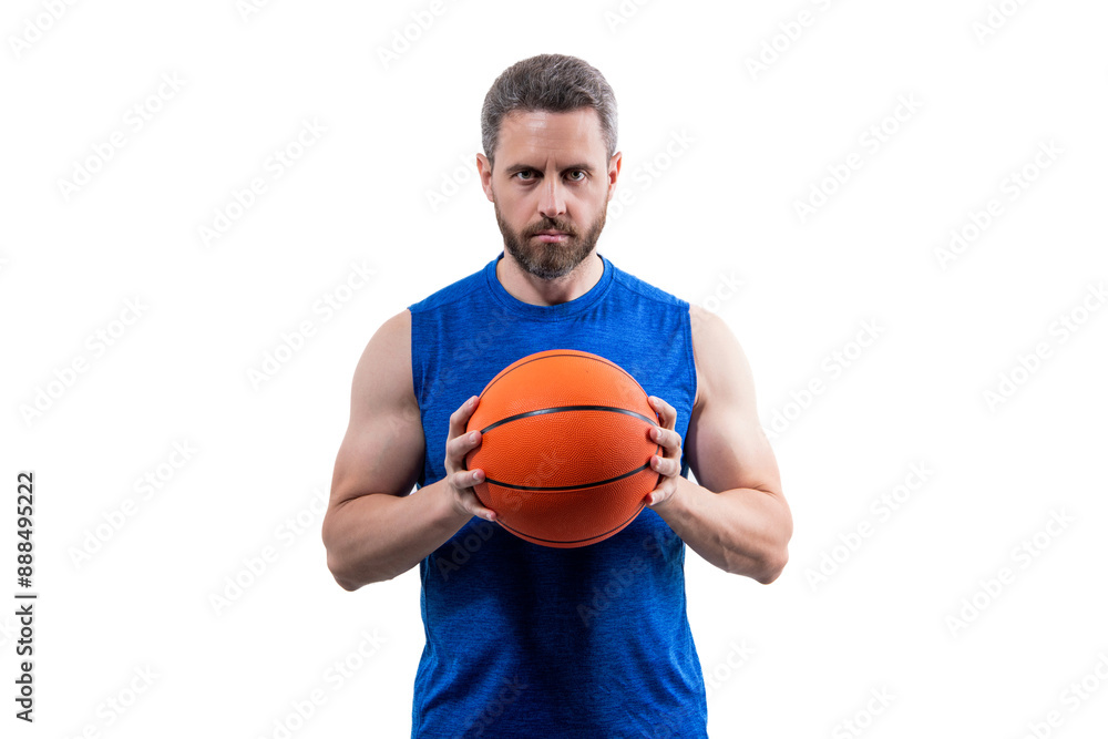 Man with basketball ball. Competitive edge. Professional basketball player training isolated on white. Muscular man has sport motivation. Sport and hobby. Basketball player man play professional Man with basketball ball. Competitive edge. Professional basketball player training isolated on white. Muscular man has sport motivation. Sport and hobby. Basketball player man play professional