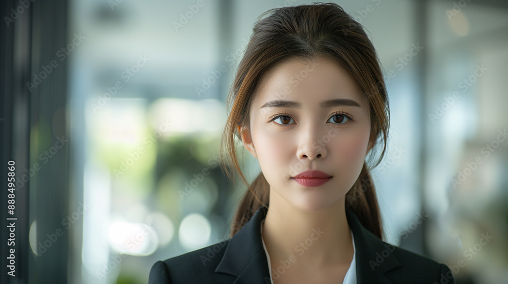 portrait of asian businesswoman, copy space