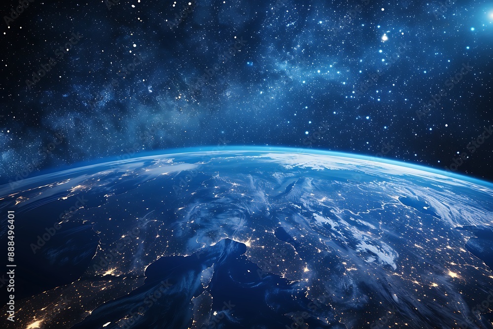 Fototapeta premium Earth From Space - A Celestial View