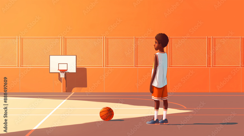 Obraz premium boy playing basketball