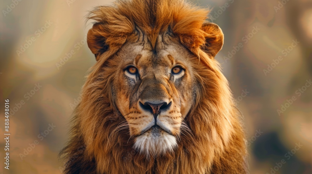 lion highlighting the mane and the texture of its fur. generative ai lion highlighting the mane and the texture of its fur. generative ai