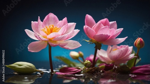 Wallpaper Mural Beautiful macro close up with pink flowers with many petals, colorful background  Torontodigital.ca