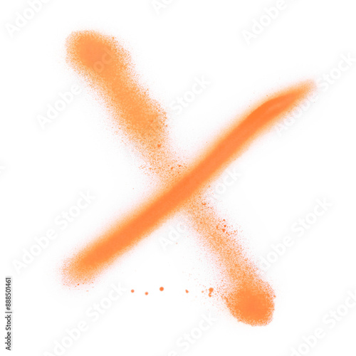 Wallpaper Mural Crossed lines drawn by orange spray paint isolated on white, top view Torontodigital.ca