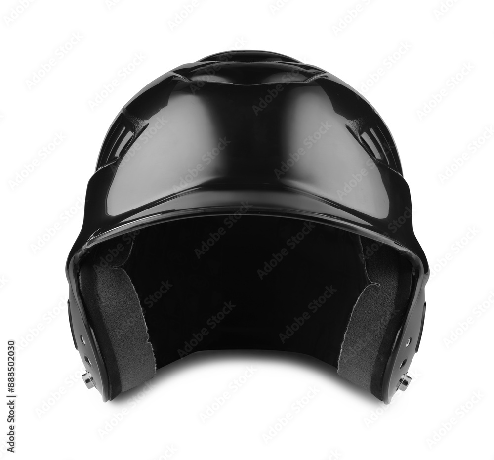 One black baseball helmet isolated on white One black baseball helmet isolated on white