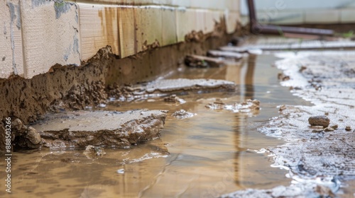 Vulnerable Foundation: Water Seeping, Damage, Structural Risks photo