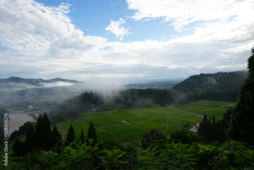 Wallpaper Mural 津南町正面地区より外丸地区、信濃川を望む014 Torontodigital.ca