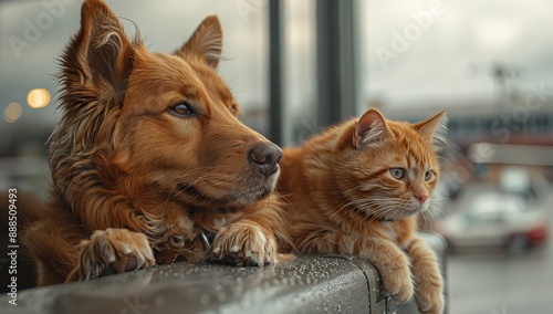 Pets at the airport waiting...