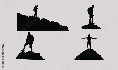 hiker mountain climber adventure silhouette for T shirt and others