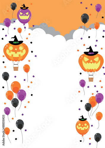 ハロウィン、イラスト、かわいい、ジャックオーランタン、縦、昼