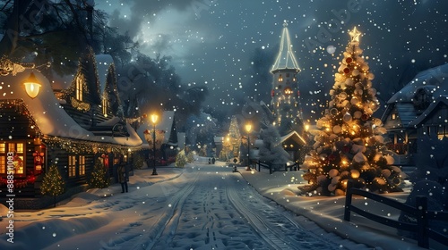 Christmas winter wonderland landscape