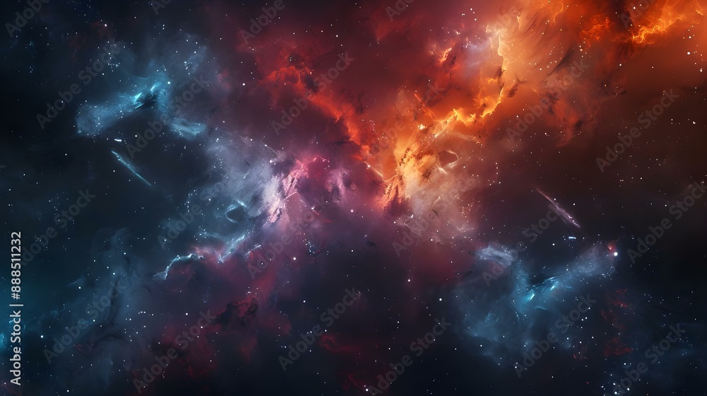 Fototapeta premium Colorful nebula in deep space wallpaper