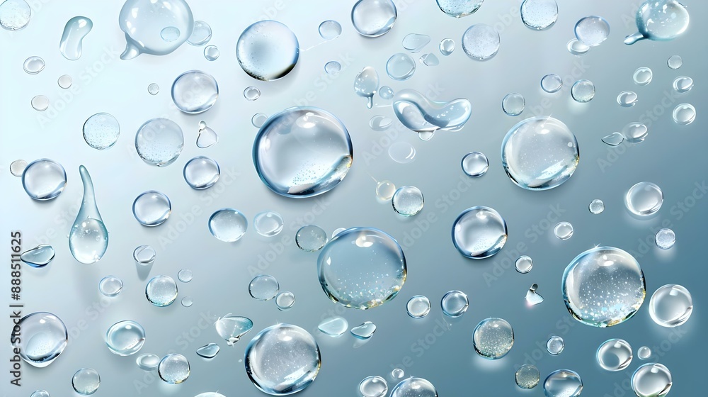 Realistic water droplets on surface Realistic water droplets on surface