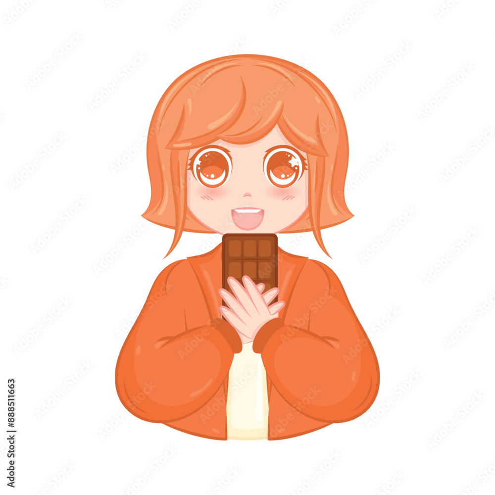 Cute kawaii girl cartoon character Vector illustration Cute kawaii girl cartoon character Vector illustration