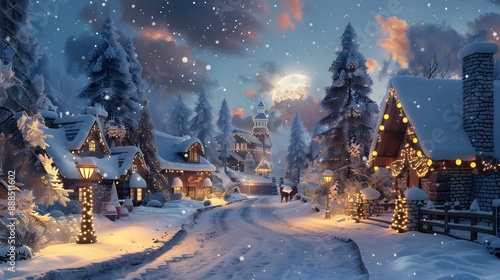 Christmas winter wonderland landscape