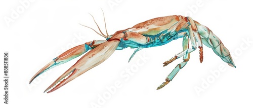 A backswimmer depicted with sleek watercolor legs and streamlined body isolate on white background photo