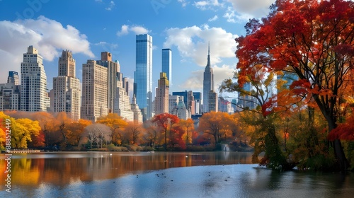 Midtown skyline of Manhattan viewed from Central Park
