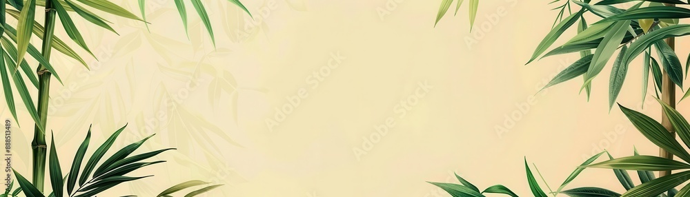 tropical leaves flat design bamboo top view zen garden theme cartoon drawing colored pastel tropical leaves flat design bamboo top view zen garden theme cartoon drawing colored pastel