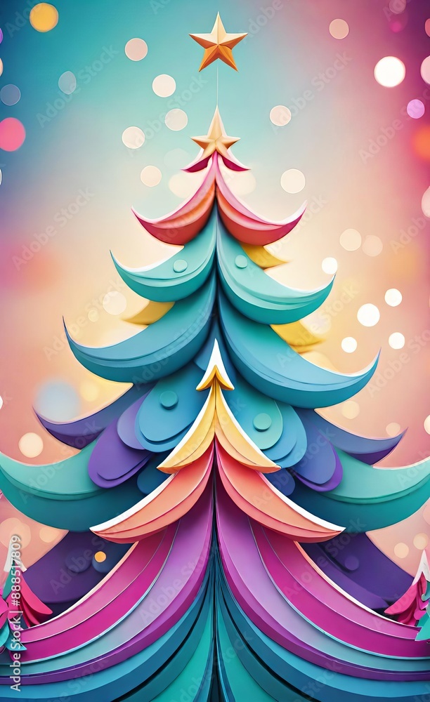 abstract christmas tree with stars abstract christmas tree with stars