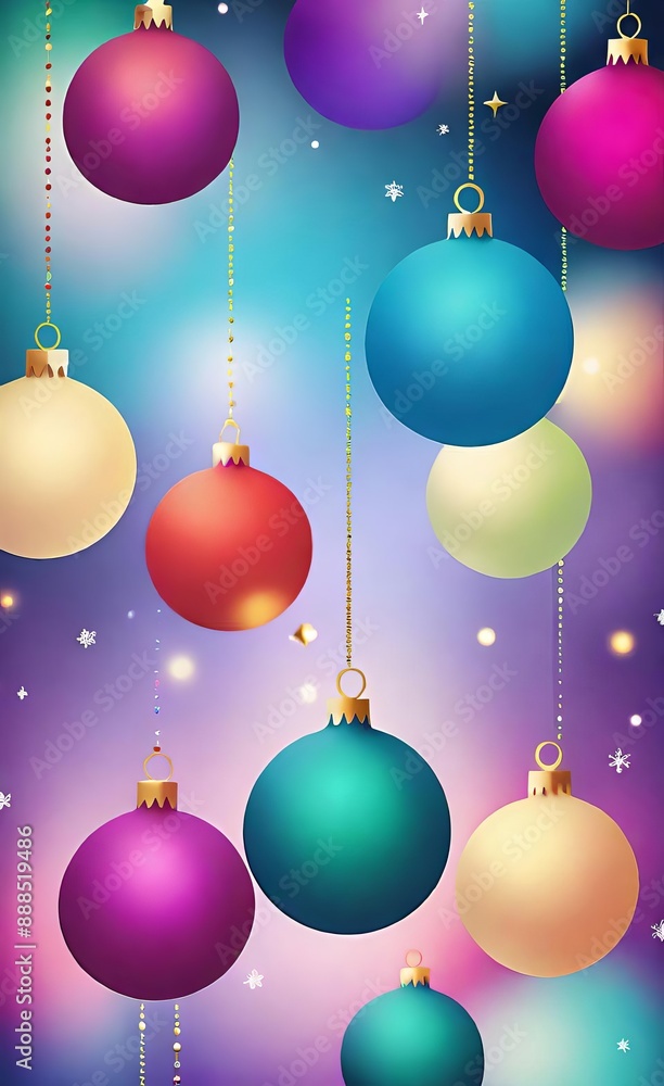 Obraz premium christmas background with balls and snowflakes