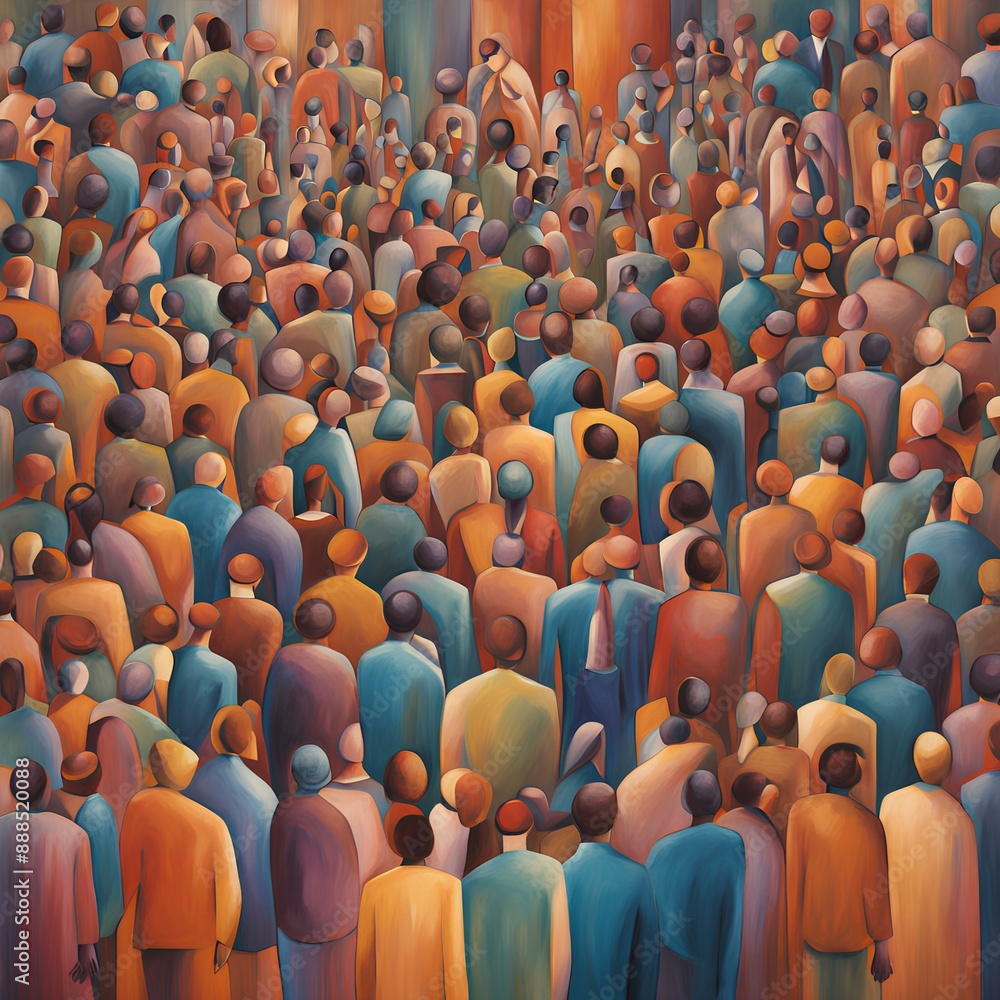 Obraz premium AI generated abstract painting of diversity in the workplace