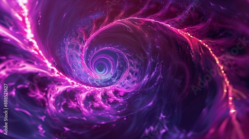 Prismatic neon magenta fuchsia mesmerizing swirls vortex