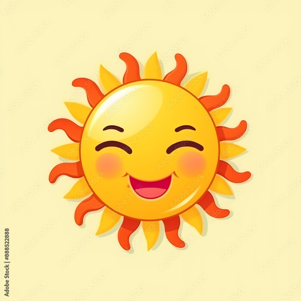 Cute cartoon sun illustration. Cute cartoon sun illustration.