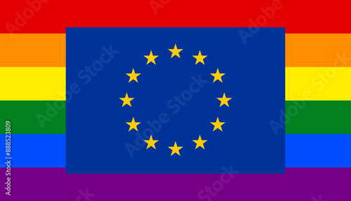 flag of Europe EU as rectan...