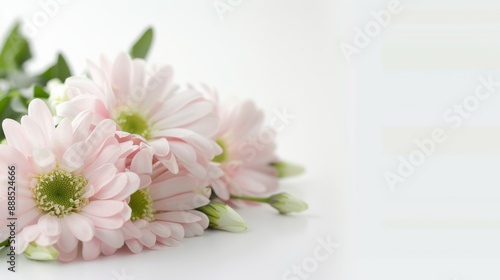 A bouquet of pink flowers with green leaves