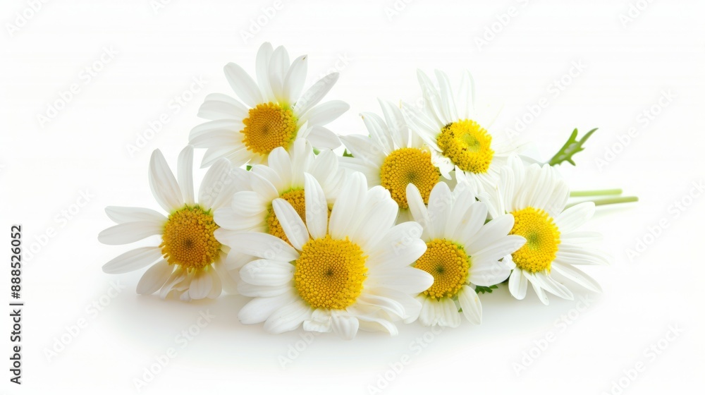Obraz premium A bunch of white daisies are arranged in a row
