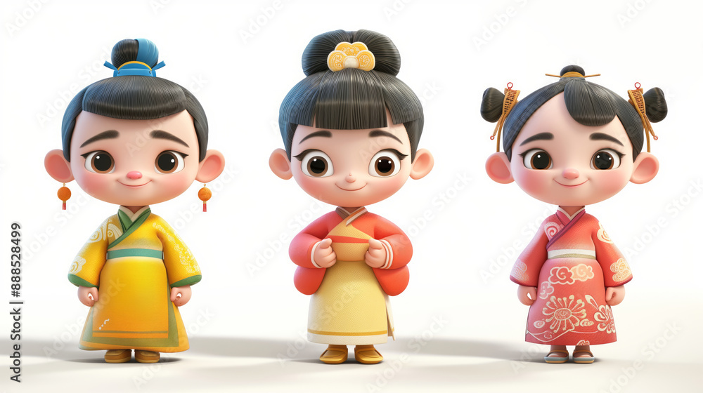 Cute Cartoon Chinese Kids Character Cute Cartoon Chinese Kids Character