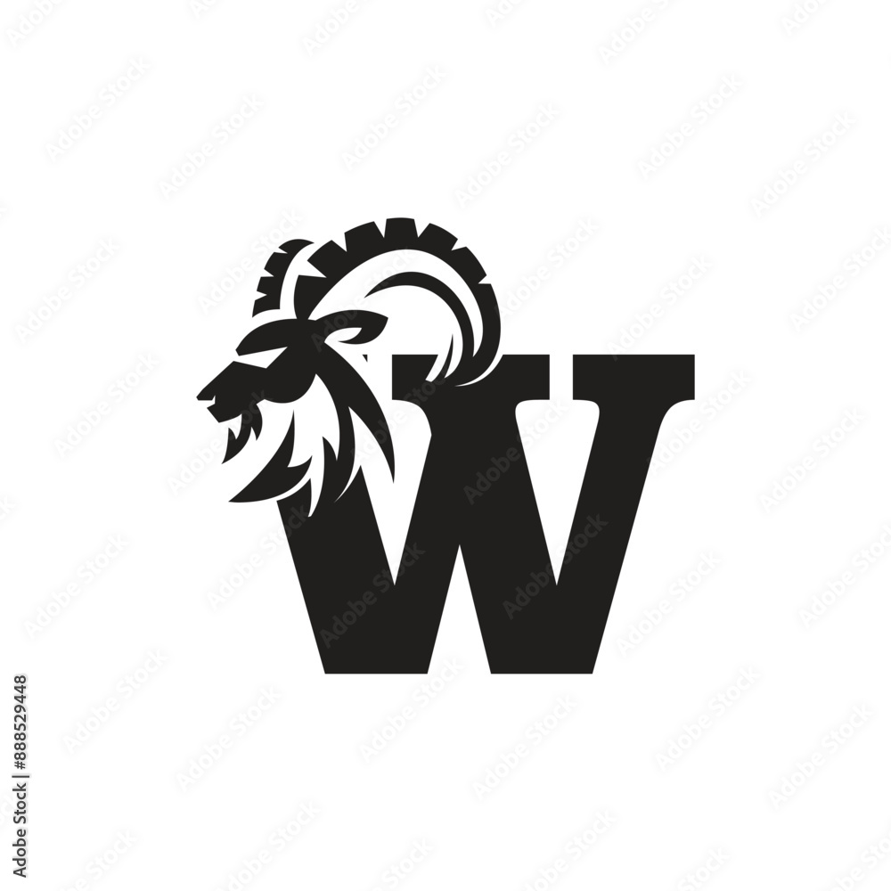 Letter W Head Goat Logo Icon Vector Letter W Head Goat Logo Icon Vector