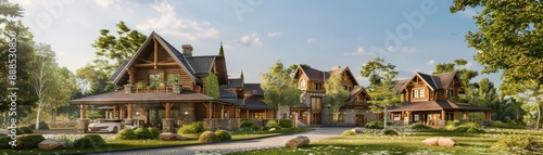 Wallpaper Mural Traditional architectural home building, detailed design, realistic background, high resolution, attracting buyers Torontodigital.ca