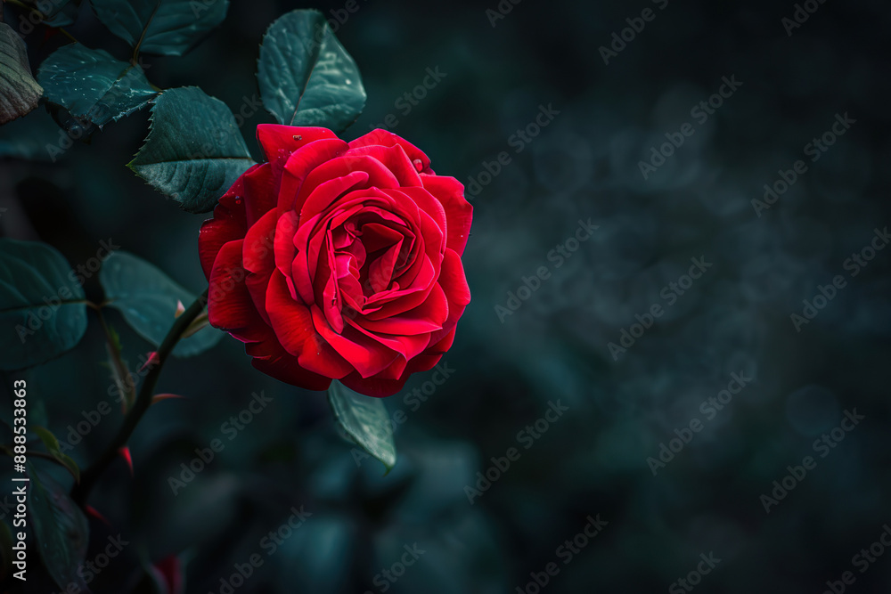 A red rose is the main focus of the image, generative ai image.
